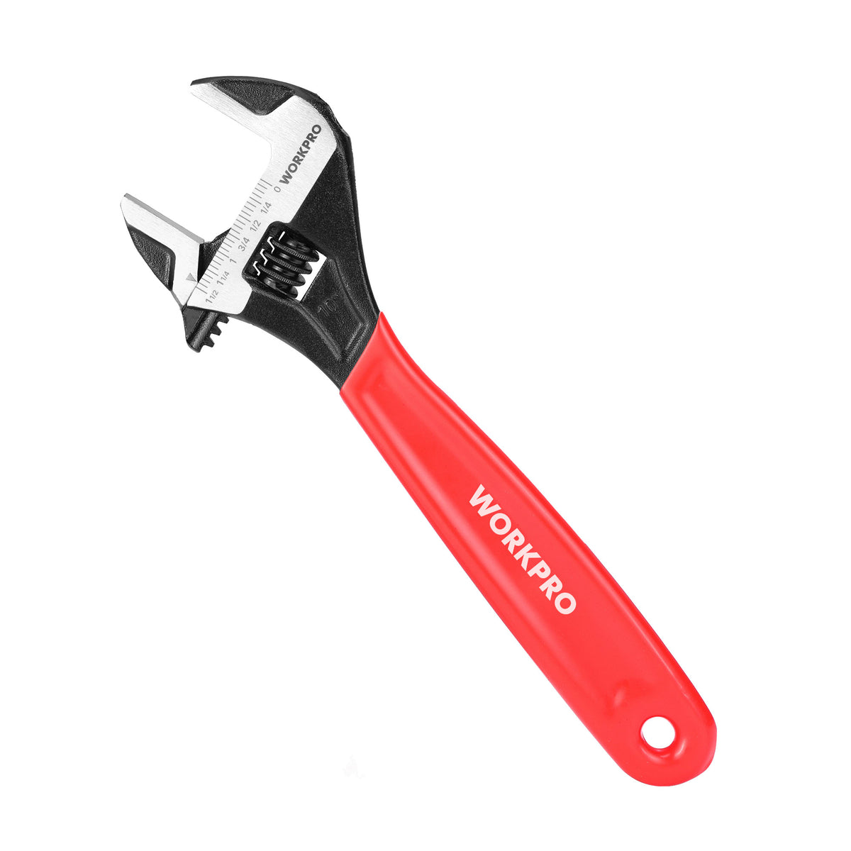 WORKPRO 10-Inch Adjustable Wrench, Cr-V Steel Wide Jaw Black Oxide Wrench