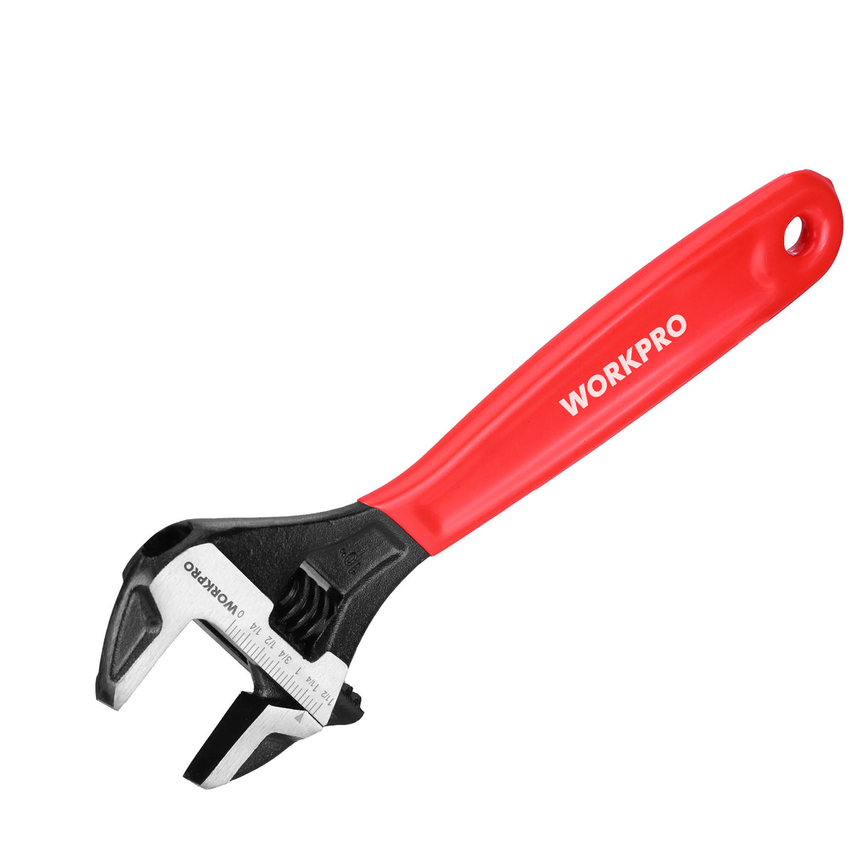 WORKPRO 10-Inch Adjustable Wrench, Cr-V Steel Wide Jaw Black Oxide Wrench