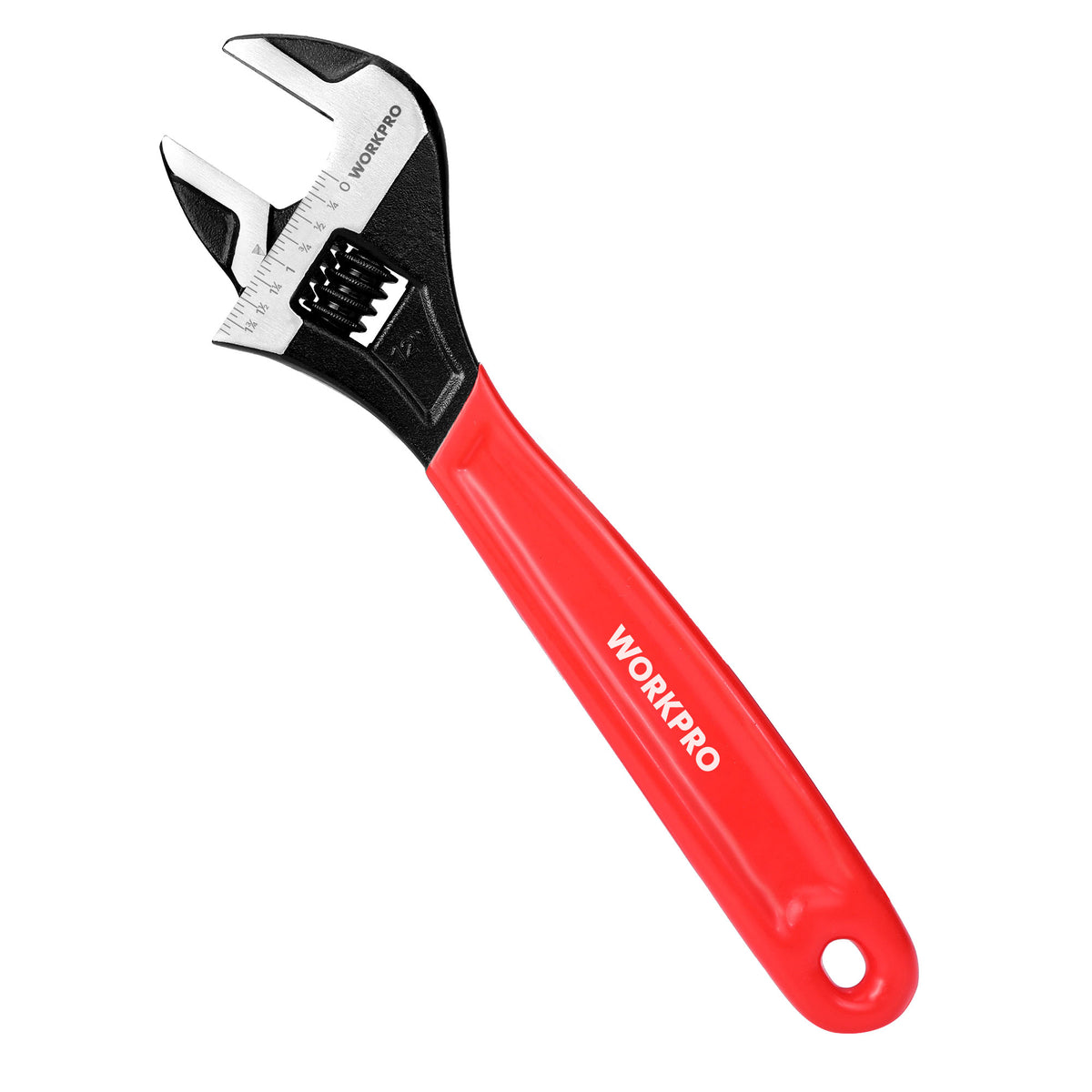 WORKPRO 12-Inch Adjustable Wrench, Wide Jaw Cr-V steel Wrench
