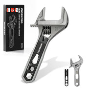WORKPRO 4" Adjustable Wrench Wide Jaw Opening, 9-in-1 Mini Wrench Multitool