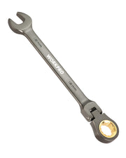 WORKPRO 18 mm Flex-Head Ratcheting Combination Wrench, Cr-V Constructed, Nickel Plating, 72-Teeth, 12 Point Design, Metric