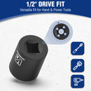 WORKPRO 14PCS 1/2” Drive Shallow Impact Socket Set, SAE Cr-V Steel 6-Point Socket Set with Storage Case for Automotive Repairs