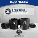 WORKPRO 14PCS 1/2” Drive Shallow Impact Socket Set, SAE Cr-V Steel 6-Point Socket Set with Storage Case for Automotive Repairs