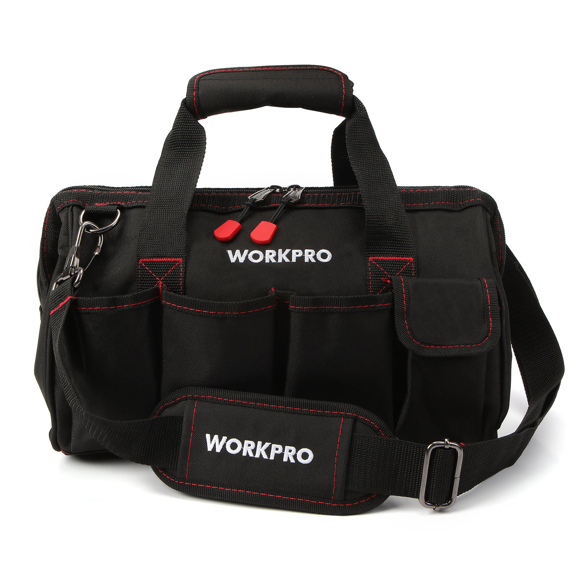 WORKPRO 14-inch Tool Bag Multi-pocket Tool Organizer with Adjustable Shoulder Strap