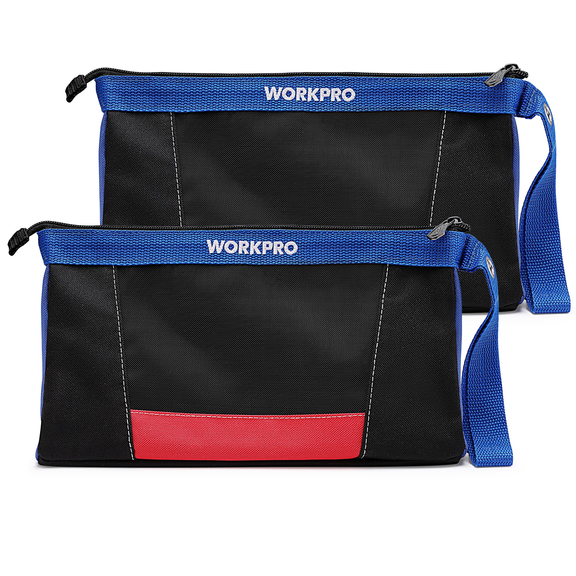 WORKPRO 12 inch tool pouches with zipper, innovation quality high-quality durable storage organizer in blue and black