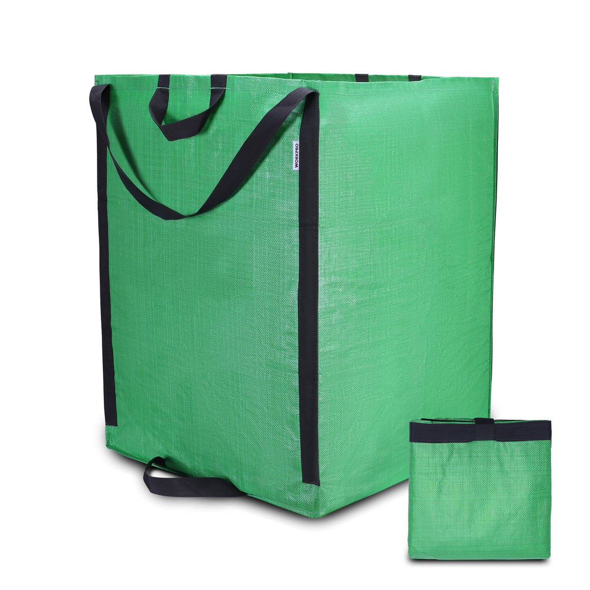 WORKPRO Heavy Duty 72-Gallon Reusable Yard Waste Bags, Self-standing Leaf and Lawn Bags with Reinforced Handles, Garden Waste Bags for Debris, Leaves, Grass, and Outdoor Recycling, Green
