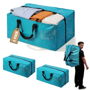 WORKPRO 2 Pack Extra Large Moving Bags in blue with zipper closure and durable reinforced stitching, secure and convenient