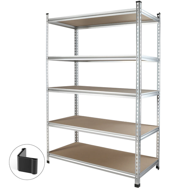 WORKPRO 5-Tier Adjustable Aluminum Alloy Shelf Storage Shelving Unit, 48”W x 24”D x 72”H