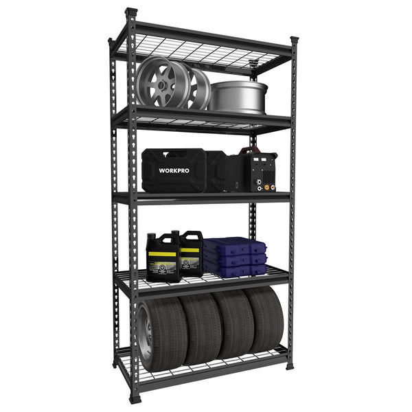 WORKPRO 3-Tier Garage Shelving Unit, Heavy Duty Metal Storage Rack, 50”W X  47”H X 18”D Height Adjustable, Industrial Shelving For Garage, Warehouse