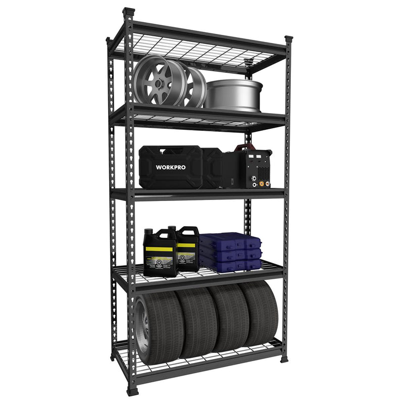 WorkPro 5-Tier Metal Storage Shelving Unit Adjustable Storage Rack Heavy Duty Shelf