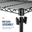 WORKPRO 4 Tier Adjustable Metal Storage Shelves with Hooks for Pantry Closet Kitchen Basement - 24" W x 14" D x 48" H