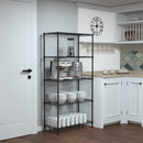 WORKPRO 750lbs Storage Shelves, 5 Tier Metal Shelving Unit, Garage Wire Rack, Standing Adjustable Shelves with Hooks for Pantry Closet Kitchen Basement, 30" W x 14" D x 60" H