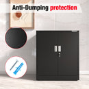 WORKPRO Small Industrial Metal Storage Cabinet with Doors and Shelves,Garage Cabinet with Lock for Home, Warehouse, Office, Shop, Solid Packed, Black