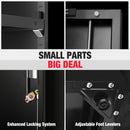 WORKPRO Small Industrial Metal Storage Cabinet with Doors and Shelves,Garage Cabinet with Lock for Home, Warehouse, Office, Shop, Solid Packed, Black
