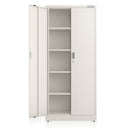 WORKPRO Small Industrial Metal Storage Cabinet with Doors and Shelves,Garage Cabinet with Lock for Home, Warehouse, Office, Shop, Solid Packed, White