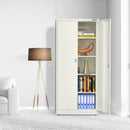 WORKPRO Small Industrial Metal Storage Cabinet with Doors and Shelves,Garage Cabinet with Lock for Home, Warehouse, Office, Shop, Solid Packed, White