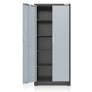 WORKPRO Small Industrial Metal Storage Cabinet with Doors and Shelves,Garage Cabinet with Lock for Home, Warehouse, Office, Shop, Solid Packed, Black