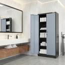 WORKPRO Small Industrial Metal Storage Cabinet with Doors and Shelves,Garage Cabinet with Lock for Home, Warehouse, Office, Shop, Solid Packed, White