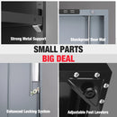WORKPRO Small Industrial Metal Storage Cabinet with Doors and Shelves,Garage Cabinet with Lock for Home, Warehouse, Office, Shop, Solid Packed, White