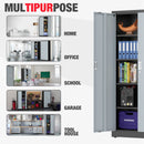 WORKPRO Small Industrial Metal Storage Cabinet with Doors and Shelves,Garage Cabinet with Lock for Home, Warehouse, Office, Shop, Solid Packed, Gray