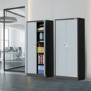 WORKPRO Small Industrial Metal Storage Cabinet with Doors and Shelves,Garage Cabinet with Lock for Home, Warehouse, Office, Shop, Solid Packed, White