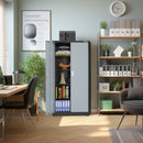 WORKPRO Small Industrial Metal Storage Cabinet with Doors and Shelves,Garage Cabinet with Lock for Home, Warehouse, Office, Shop, Solid Packed, Black
