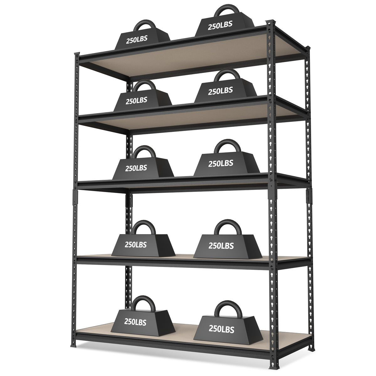 WORKPRO 5-Tier Metal Shelving Unit, 48"W x 24"D x 72"H Adjustable Heavy Duty Storage Rack for Garage, Basement, Warehouse, Kitchen