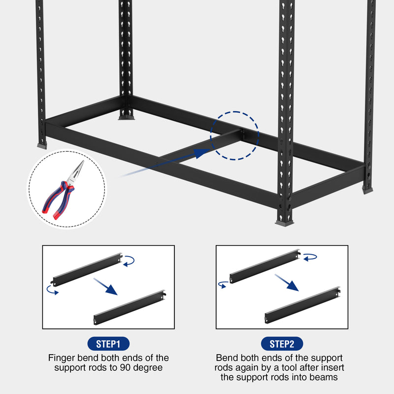 WORKPRO Adjustable 5-Tier Steel Shelving Unit, 35-3/10”W x 17-1/2”D x 72”H, Heavy Duty Shelf with MDF Board, 1650 lbs Load Capacity (Total)