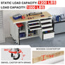 WORKPRO 62" x 20" 7-Drawer & 2-Door Rolling Tool Storage Cabinet with Power Strip, Locking System - 1000 lbs Capacity