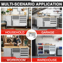 WORKPRO 62" x 20" 7-Drawer & 2-Door Rolling Tool Storage Cabinet with Power Strip, Locking System - 1000 lbs Capacity