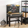 WORKPRO 45" Heavy-Duty Workbench, 800 LBS Capacity with Pegboard, Storage, Power Outlets & LED Light