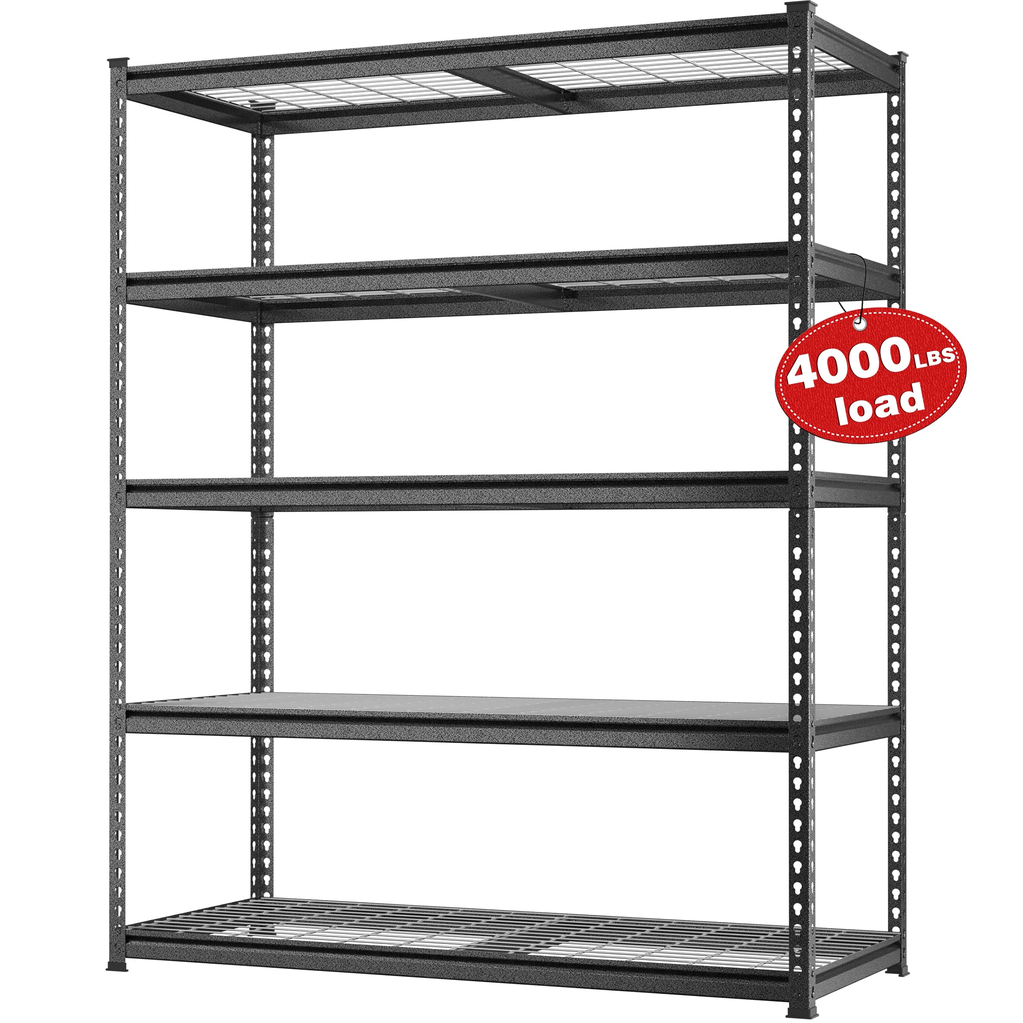 WORKPRO 5-tier metal shelving unit in black and silver with innovation and durable secure storage quality