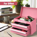 WORKPRO Mini Metal Tool Box with 2 Drawers and Top Storage - Gifts for Christmas