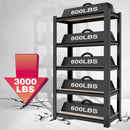 WORKPRO  5-Tier Heavy Duty Metal Particle Board Shelving Unit, 3000lbs Capacity-Black