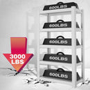 WORKPRO 5-Tier White Adjustable Boltless Garage Storage Shelving Unit, 24-1/10" ,3000lbs load Capacity