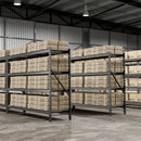 WORKPRO 77" W X 24" D X 72" H, 4-Tier Black Extra-Wide Adjustable 8000LBS Garage Storage Shelves for Warehouse, Basement