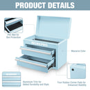 WORKPRO Mini Metal Tool Box with 2 Drawers and Top Storage, Small Tool Chest, Pink