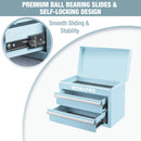 WORKPRO Mini Metal Tool Box with 2 Drawers and Top Storage, Small Tool Chest (W)