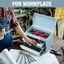WORKPRO Mini Metal Tool Box with 2 Drawers and Top Storage, Small Tool Chest, Pink (upgraded with Ball Bearing Slides)