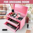 WORKPRO Mini Metal Tool Box with 2 Drawers and Top Storage, Small Tool Chest (W)