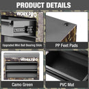 WORKPRO Mini Metal Tool Box with 2 Drawers and Top Storage, Camoflouge(W)