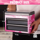 WORKPRO Mini Tool Box, 2-Drawer Metal Tool Chest with Ball Bearing Slides, Top Storage, Pink Camo (W)