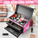 WORKPRO Mini Tool Box, 2-Drawer Metal Tool Chest with Ball Bearing Slides, Top Storage, Pink Camo (W)