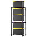 WORKPRO 250 LBS 5-Tier Bin Storage Rack for 27-Gallon Totes, Heavy Duty Metal Shelving Units for Garage, Basement, Pantry, Kitchen, Workspace, or Laundry Room, 30.5" x 22.5" x 69", Black