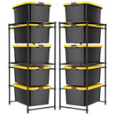 WORKPRO 2 Pack 250 LBS 5-Tier Bin Storage Rack for 27-Gallon Totes, Heavy Duty Metal Shelving Units for Garage, Basement, Pantry, Kitchen, Workspace, or Laundry Room, 30.5" x 22.5" x 69", Black