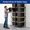 WORKPRO 2 Pack 250 LBS 5-Tier Bin Storage Rack for 27-Gallon Totes, Heavy Duty Metal Shelving Units for Garage, Basement, Pantry, Kitchen, Workspace, or Laundry Room, 30.5" x 22.5" x 69", Black