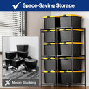 WORKPRO 2 Pack 250 LBS 5-Tier Bin Storage Rack for 27-Gallon Totes, Heavy Duty Metal Shelving Units for Garage, Basement, Pantry, Kitchen, Workspace, or Laundry Room, 30.5" x 22.5" x 69", Black