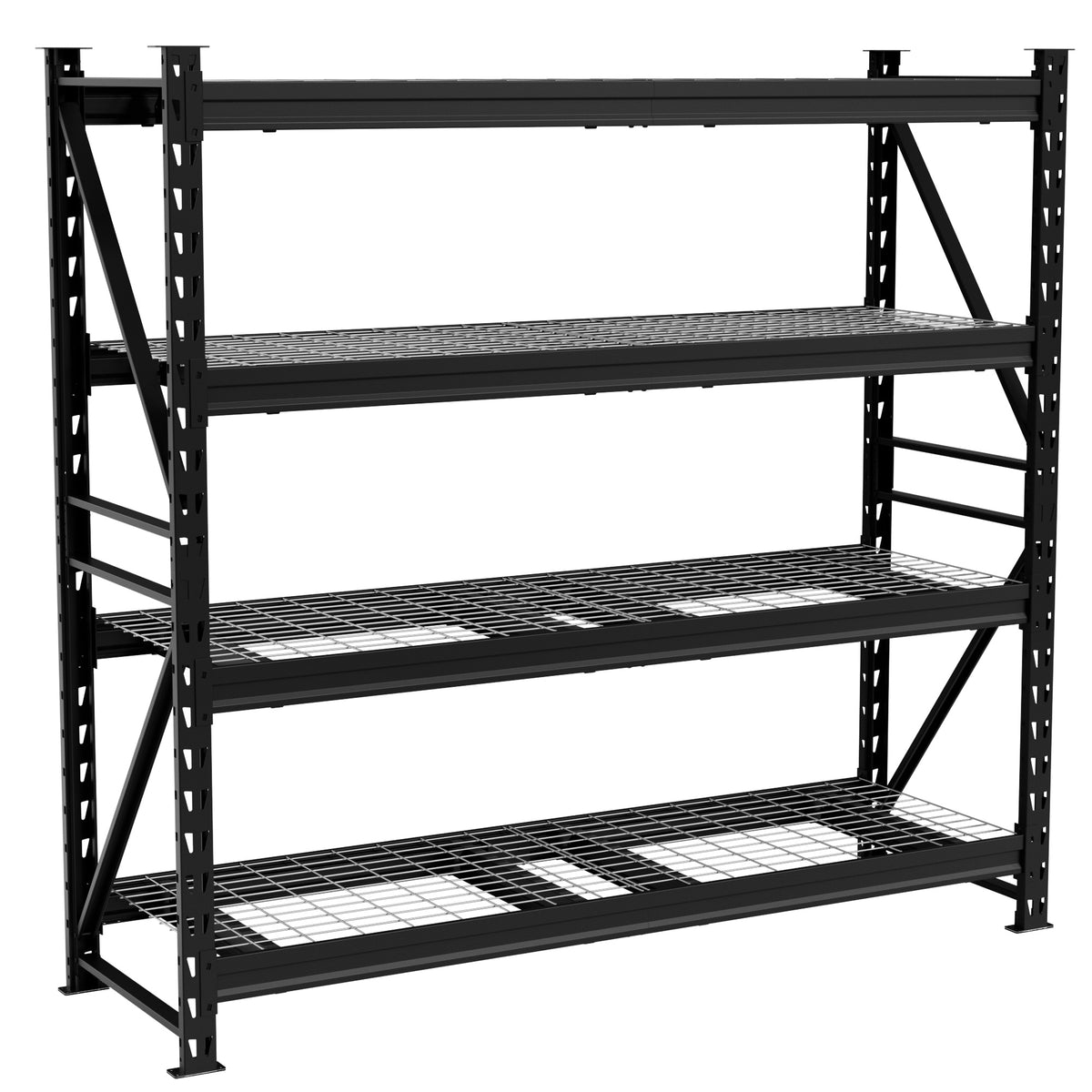 WORKPRO 77" Extra-Width Garage Shelving Units, 6400LBS Heavy Duty Utility Shelves, 4 Tier Industrial Adjustable Metal Storage Rack for Warehouse Shop Basement Organizers, 77”W x 24”D x 72”H