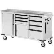 WORKPRO rolling tool storage cabinet with stainless countertop, 7 drawers and 2 doors
