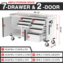 WORKPRO 62" x 20" 7-Drawer & 2-Door Rolling Tool Chest with Stainless Countertop